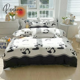 Pisoshare Floral Print Brushed Queen Bedding Set Soft Comfortable Duvet Cover With Sheet Quilt