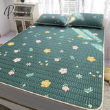 Pisoshare Flowers Latex Summer Mat Kit Cooling Feel Bed Pad And Pillowcase Cold Sleeping For