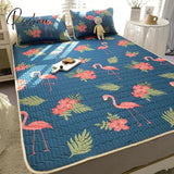 Pisoshare Flowers Latex Summer Mat Kit Cooling Feel Bed Pad And Pillowcase Cold Sleeping For