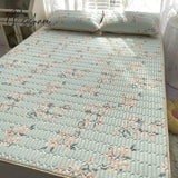 Pisoshare Flowers Latex Summer Mat Kit Cooling Feel Bed Pad And Pillowcase Cold Sleeping For