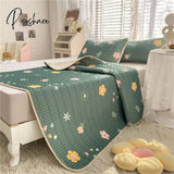 Pisoshare Flowers Latex Summer Mat Kit Cooling Feel Bed Pad And Pillowcase Cold Sleeping For