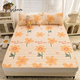 Pisoshare Flowers Latex Summer Mat Kit Cooling Feel Bed Pad And Pillowcase Cold Sleeping For