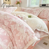 Pisoshare Fluffy Bedding Set Luxury Winter Thick Milk Velvet Duvet Cover Bed Sheet And Pillowcase