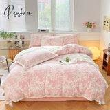 Pisoshare Fluffy Bedding Set Luxury Winter Thick Milk Velvet Duvet Cover Bed Sheet And Pillowcase