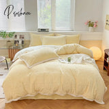 Pisoshare Fluffy Bedding Set Luxury Winter Thick Milk Velvet Duvet Cover Bed Sheet And Pillowcase