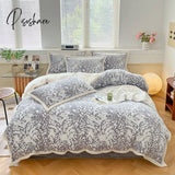 Pisoshare Fluffy Bedding Set Luxury Winter Thick Milk Velvet Duvet Cover Bed Sheet And Pillowcase