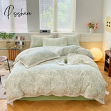 Pisoshare Fluffy Bedding Set Luxury Winter Thick Milk Velvet Duvet Cover Bed Sheet And Pillowcase