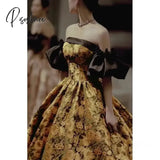 Pisoshare - French Evening Dress Girls Luxurious Patchwork Colored Party Court Style Fluffy Princess