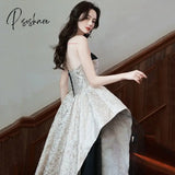 Pisoshare - French Evening Dress Spliced Luxury New Light Wedding Host Performance Costume High-End