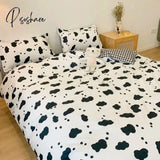 Pisoshare Green White Lattice Duvet Cover Pillowcase Bed Sheet Simple Boy Girls Bedding Sets Single