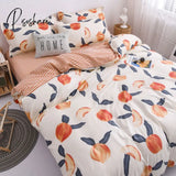 Pisoshare Green White Lattice Duvet Cover Pillowcase Bed Sheet Simple Boy Girls Bedding Sets Single