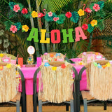 Pisoshare Hawaii Aloha Happy Birthday Banner Flamingo Hawaiian Tropical Party Decor Holiday Summer