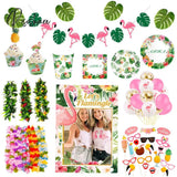 Pisoshare Hawaii Aloha Happy Birthday Banner Flamingo Hawaiian Tropical Party Decor Holiday Summer