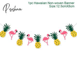 Pisoshare Hawaii Aloha Happy Birthday Banner Flamingo Hawaiian Tropical Party Decor Holiday Summer