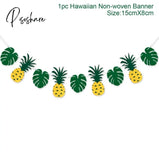 Pisoshare Hawaii Aloha Happy Birthday Banner Flamingo Hawaiian Tropical Party Decor Holiday Summer