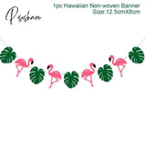 Pisoshare Hawaii Aloha Happy Birthday Banner Flamingo Hawaiian Tropical Party Decor Holiday Summer