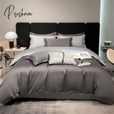 Pisoshare Heart Four-Piece Brushed Washed Cotton Green Bed Set Flat Sheet Pillowcase Quilt Cover