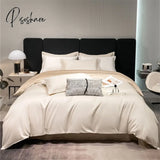 Pisoshare Heart Four-Piece Brushed Washed Cotton Green Bed Set Flat Sheet Pillowcase Quilt Cover