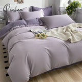 Pisoshare Heart Four-Piece Brushed Washed Cotton Green Bed Set Flat Sheet Pillowcase Quilt Cover