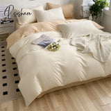 Pisoshare Heart Four-Piece Brushed Washed Cotton Green Bed Set Flat Sheet Pillowcase Quilt Cover