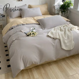 Pisoshare Heart Four-Piece Brushed Washed Cotton Green Bed Set Flat Sheet Pillowcase Quilt Cover