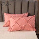 Pisoshare High Quality 3D Pinch Pleated Duvet Cover Set 220X240 Solid Color Single Double Twin