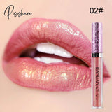 Pisoshare Hot Sales Mermaid Shimmer Lipstick Waterproof Makeup Lip Gloss 24H Long Lasting 6 Colors