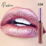 Pisoshare Hot Sales Mermaid Shimmer Lipstick Waterproof Makeup Lip Gloss 24H Long Lasting 6 Colors