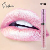 Pisoshare Hot Sales Mermaid Shimmer Lipstick Waterproof Makeup Lip Gloss 24H Long Lasting 6 Colors