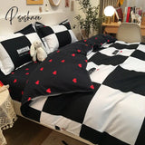 Pisoshare Ins Bedding Set Bed Linen 2 Bedrooms Duvet Cover For Girl Adults Bedspread Flat Sheet