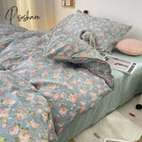 Pisoshare Ins Girls Cherry Bedding Set Soft Washed Cotton Bed Sheet Queen King Size Simple Quilt