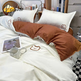 Pisoshare Ins Korean Style Four Pieces Red Cherry Quilt Cover Girls Women Autumn Winter Single Twin