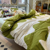 Pisoshare Ins Korean Style Four Pieces Red Cherry Quilt Cover Girls Women Autumn Winter Single Twin
