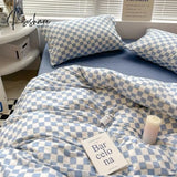 Pisoshare Ins Korean Style Four Pieces Red Cherry Quilt Cover Girls Women Autumn Winter Single Twin