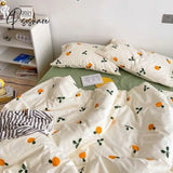 Pisoshare Ins Korean Style Four Pieces Red Cherry Quilt Cover Girls Women Autumn Winter Single Twin