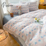 Pisoshare Ins New Girl Princess Style Bedding Set Kawaii Ruffle Bed Skirt Lace Sheets And