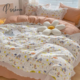 Pisoshare Ins New Girl Princess Style Bedding Set Kawaii Ruffle Bed Skirt Lace Sheets And