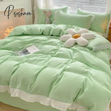 Pisoshare Ins New Girl Princess Style Bedding Set Kawaii Ruffle Bed Skirt Lace Sheets And