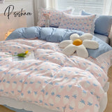 Pisoshare Ins New Girl Princess Style Bedding Set Kawaii Ruffle Bed Skirt Lace Sheets And