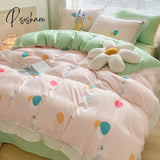 Pisoshare Ins New Girl Princess Style Bedding Set Kawaii Ruffle Bed Skirt Lace Sheets And