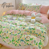 Pisoshare Ins New Girl Princess Style Bedding Set Kawaii Ruffle Bed Skirt Lace Sheets And