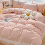 Pisoshare Ins New Girl Princess Style Bedding Set Kawaii Ruffle Bed Skirt Lace Sheets And