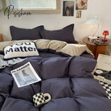 Pisoshare Ins Orange Checkerboard Duvet Cover Bed Sheet Pillowcases Twin Full Double Size Floral