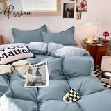 Pisoshare Ins Orange Checkerboard Duvet Cover Bed Sheet Pillowcases Twin Full Double Size Floral