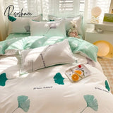 Pisoshare Ins Orange Checkerboard Duvet Cover Bed Sheet Pillowcases Twin Full Double Size Floral