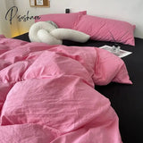 Pisoshare Ins Orange Checkerboard Duvet Cover Bed Sheet Pillowcases Twin Full Double Size Floral