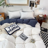Pisoshare Ins Orange Checkerboard Duvet Cover Bed Sheet Pillowcases Twin Full Double Size Floral