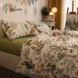 Pisoshare Ins Pastoral Style Yellow Small Flowers Bedding Set Twin Queen Size Duvet Cover Flat