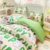 Pisoshare Ins Pastoral Style Yellow Small Flowers Bedding Set Twin Queen Size Duvet Cover Flat