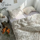 Pisoshare Ins Pastoral Style Yellow Small Flowers Bedding Set Twin Queen Size Duvet Cover Flat